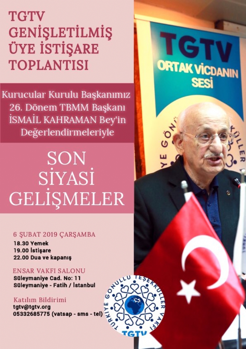 TGTV TARAFINDAN DÜZENLENEN GENİŞLETİLMİŞ ÜYE İSTİŞARE TOP. KATILACAĞIZ... 