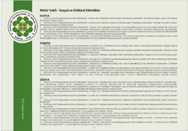 DEĞERLİ GÖNÜLDAŞLARIMIZ; 44 SAYFADA 25 YILLIK KUTSAL YOLCULUK... 