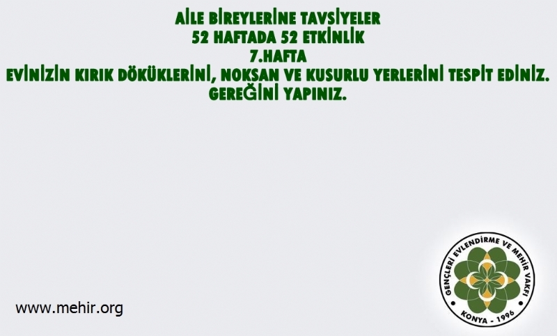 AİLE BİREYLERİNE TAVSİYELER..! 