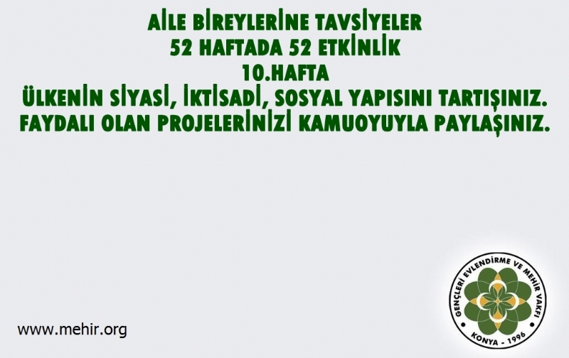 AİLE BİREYLERİNE TAVSİYELER..! 