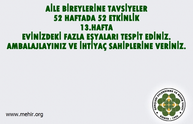 AİLE BİREYLERİNE TAVSİYELER..! 