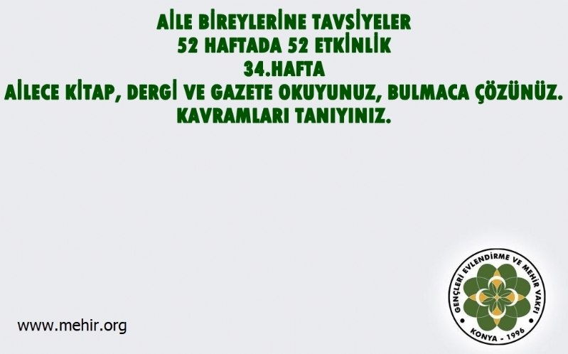 AİLE BİREYLERİNE TAVSİYELER..! 