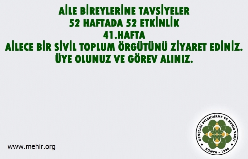 AİLE BİREYLERİNE TAVSİYELER..! 