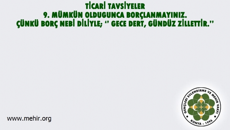 TİCARİ TAVSİYELER..! 