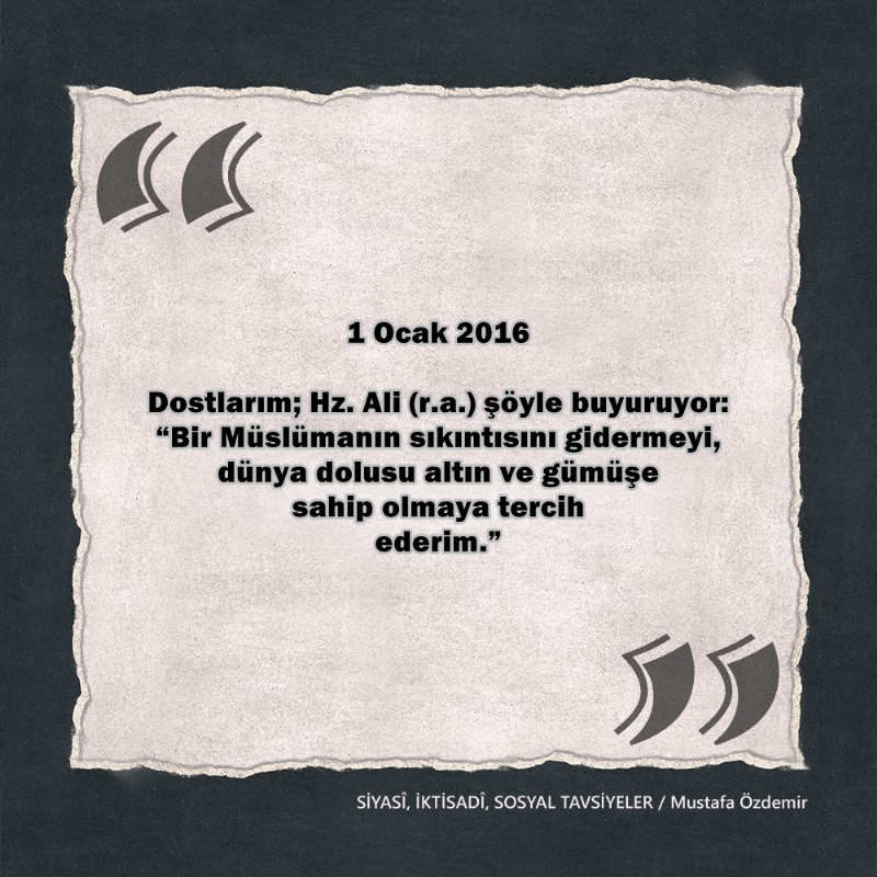 SİYASî, İKTİSADî VE SOSYAL TAVSİYELER...