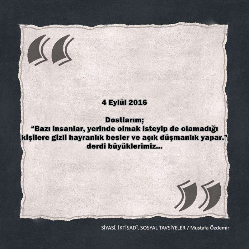 SİYASî, İKTİSADî VE SOSYAL TAVSİYELER...