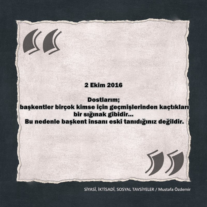 SİYASî, İKTİSADî VE SOSYAL TAVSİYELER...