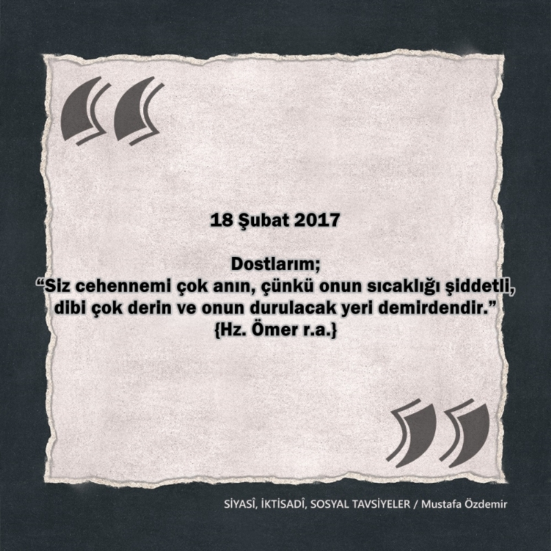 SİYASî, İKTİSADî VE SOSYAL TAVSİYELER...