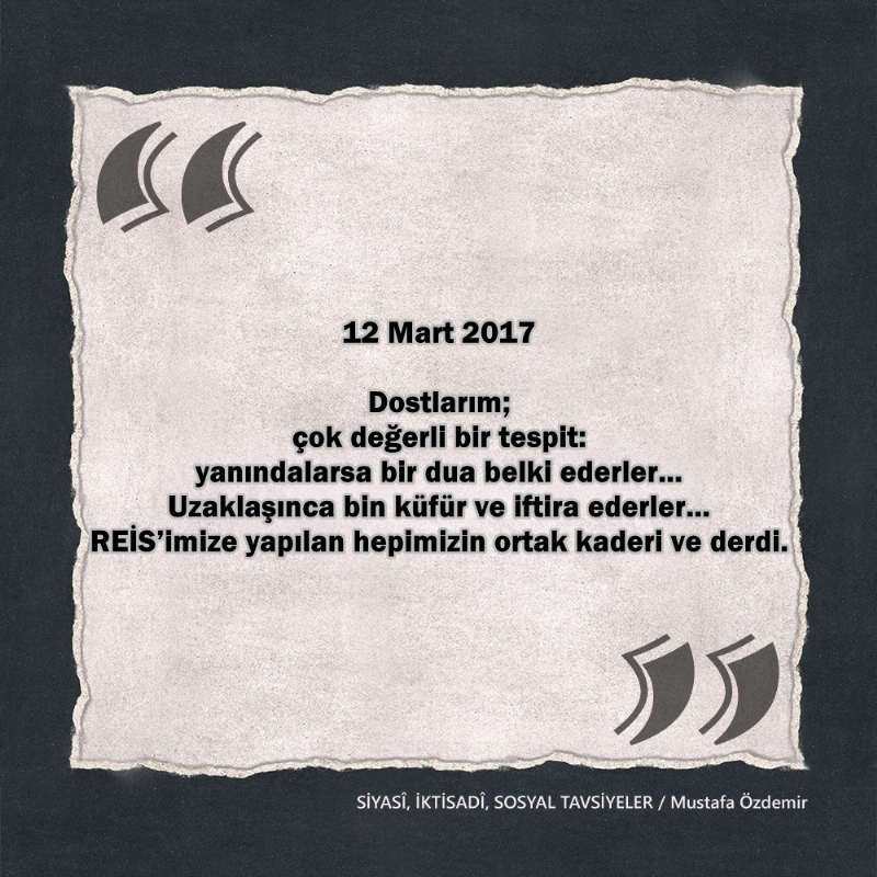 SİYASî, İKTİSADî VE SOSYAL TAVSİYELER...
