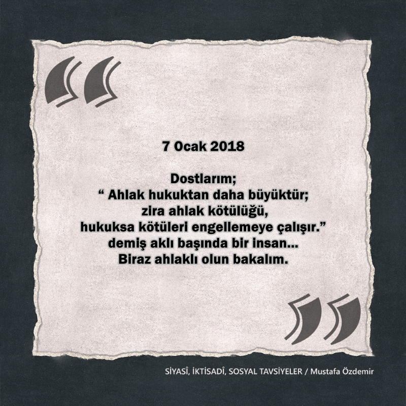 SİYASî, İKTİSADî VE SOSYAL TAVSİYELER...