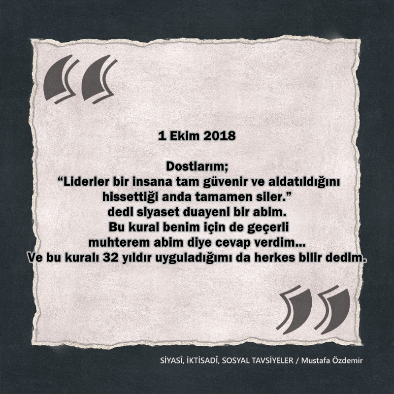 SİYASî, İKTİSADî VE SOSYAL TAVSİYELER...