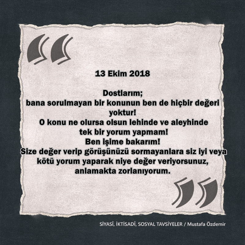 SİYASî, İKTİSADî VE SOSYAL TAVSİYELER...