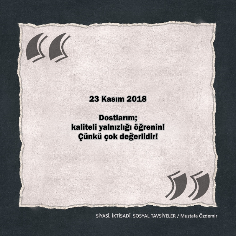 SİYASî, İKTİSADî VE SOSYAL TAVSİYELER...