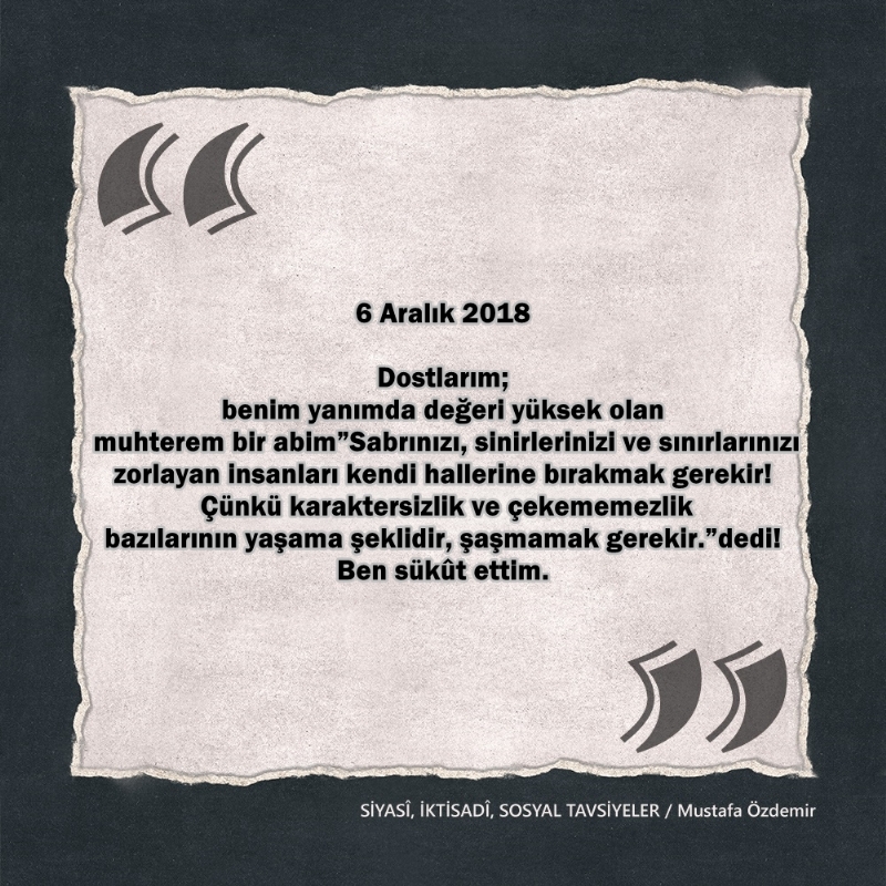 SİYASî, İKTİSADî VE SOSYAL TAVSİYELER...