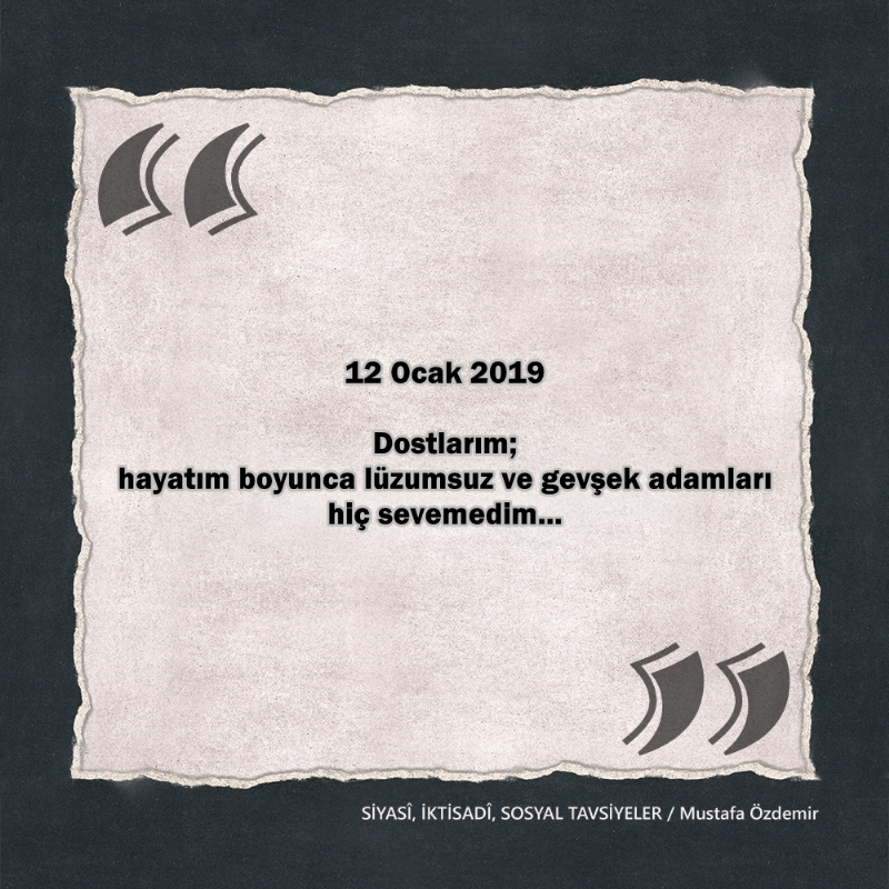 SİYASî, İKTİSADî VE SOSYAL TAVSİYELER...