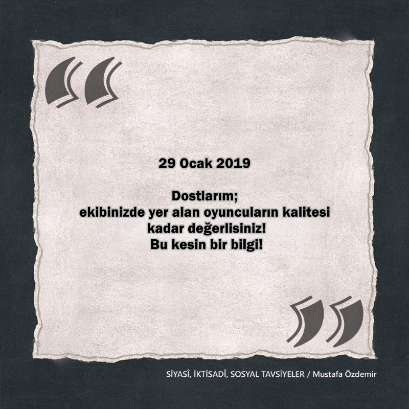 SİYASî, İKTİSADî VE SOSYAL TAVSİYELER...