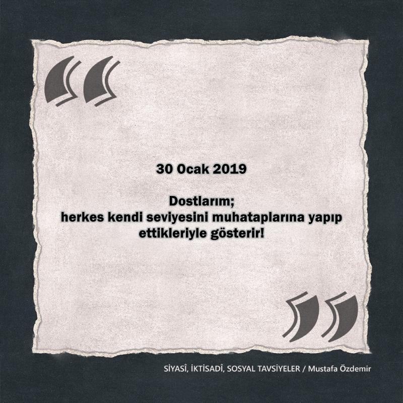 SİYASî, İKTİSADî VE SOSYAL TAVSİYELER...