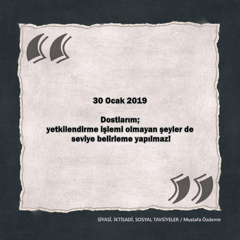 SİYASî, İKTİSADî VE SOSYAL TAVSİYELER...