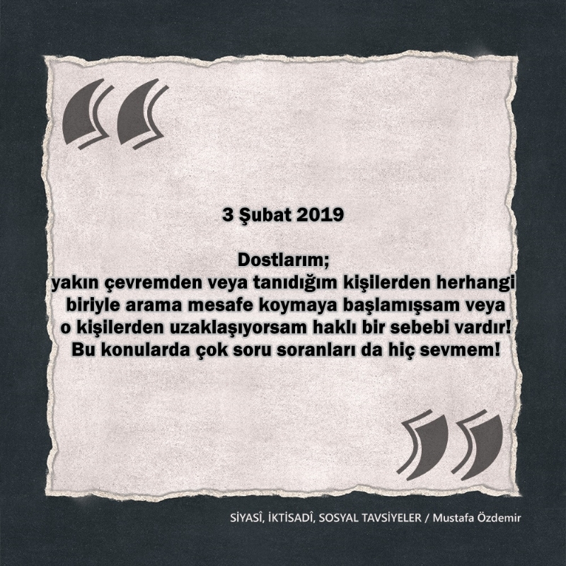 SİYASî, İKTİSADî VE SOSYAL TAVSİYELER...