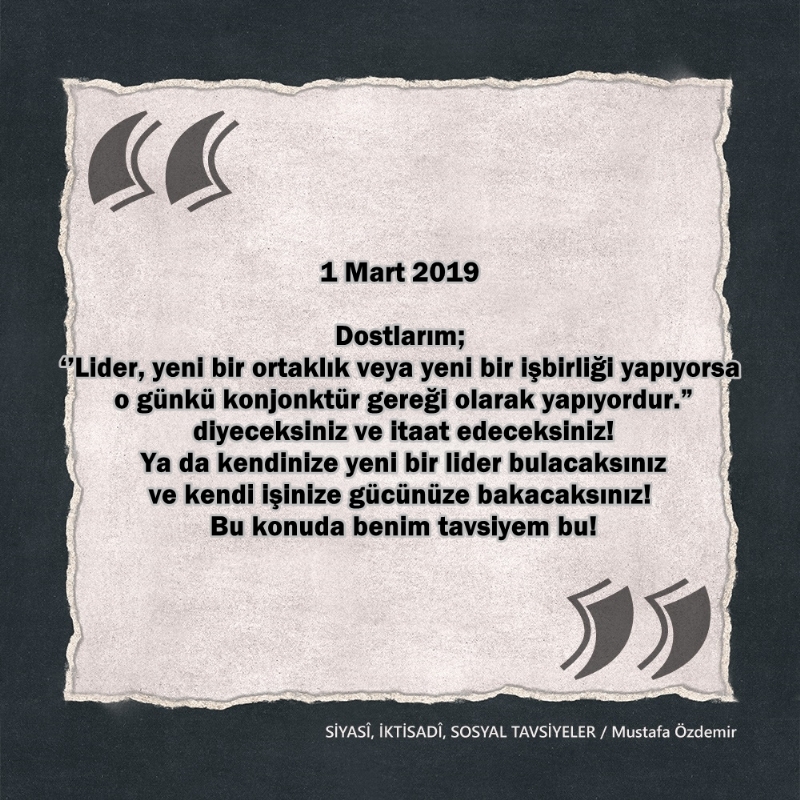 SİYASî, İKTİSADî VE SOSYAL TAVSİYELER...