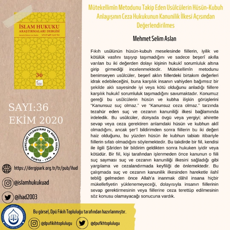 İSLAM HUKUKU ARAŞTIRMALARI DERGİSİ 36. SAYIDAN KESİTLER... 