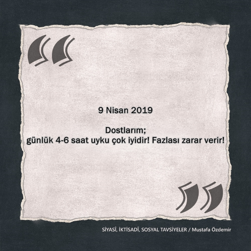 SİYASî, İKTİSADî VE SOSYAL TAVSİYELER...