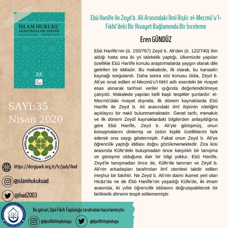 İSLAM HUKUKU ARAŞTIRMALARI DERGİSİ 35. SAYIDAN KESİTLER... 
