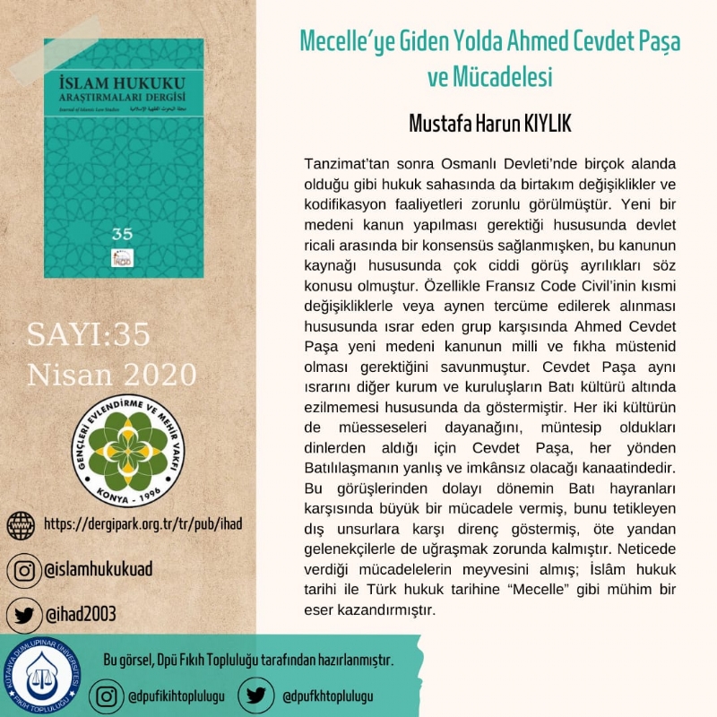 İSLAM HUKUKU ARAŞTIRMALARI DERGİSİ 35. SAYIDAN KESİTLER... 
