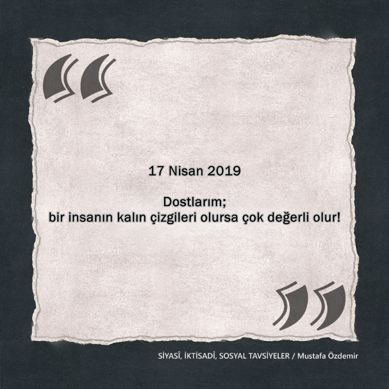 SİYASî, İKTİSADî VE SOSYAL TAVSİYELER...