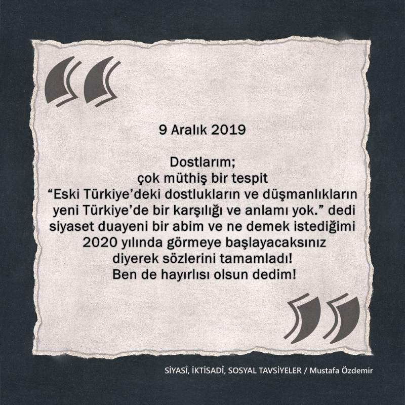 SİYASî, İKTİSADî VE SOSYAL TAVSİYELER...