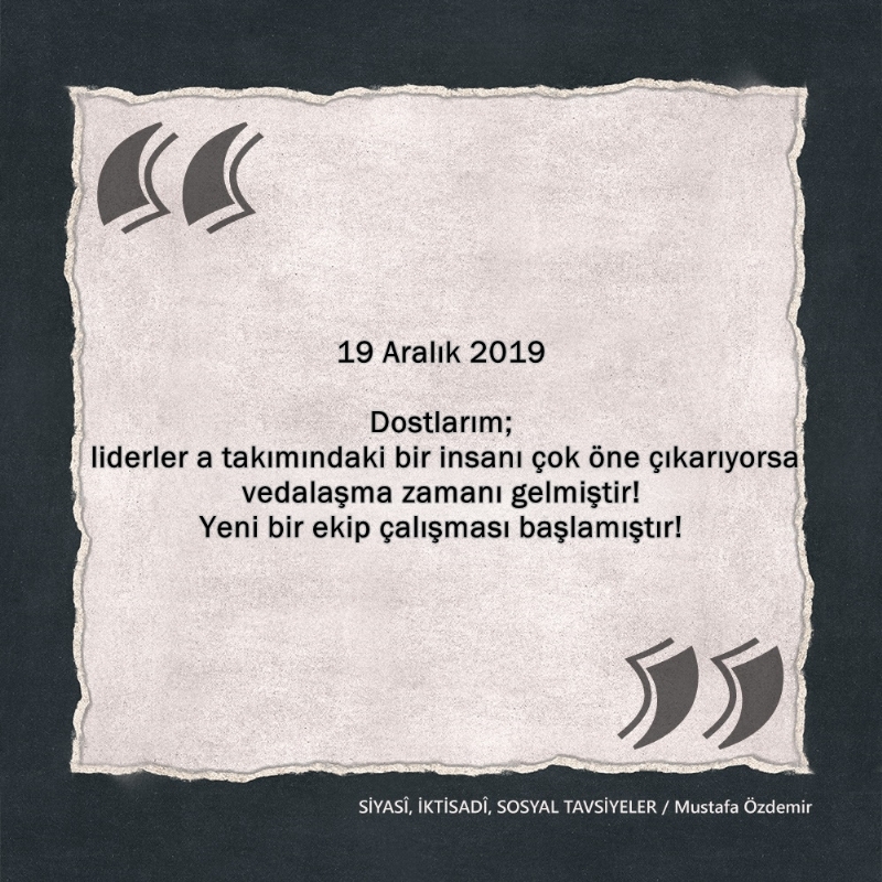 SİYASî, İKTİSADî VE SOSYAL TAVSİYELER...