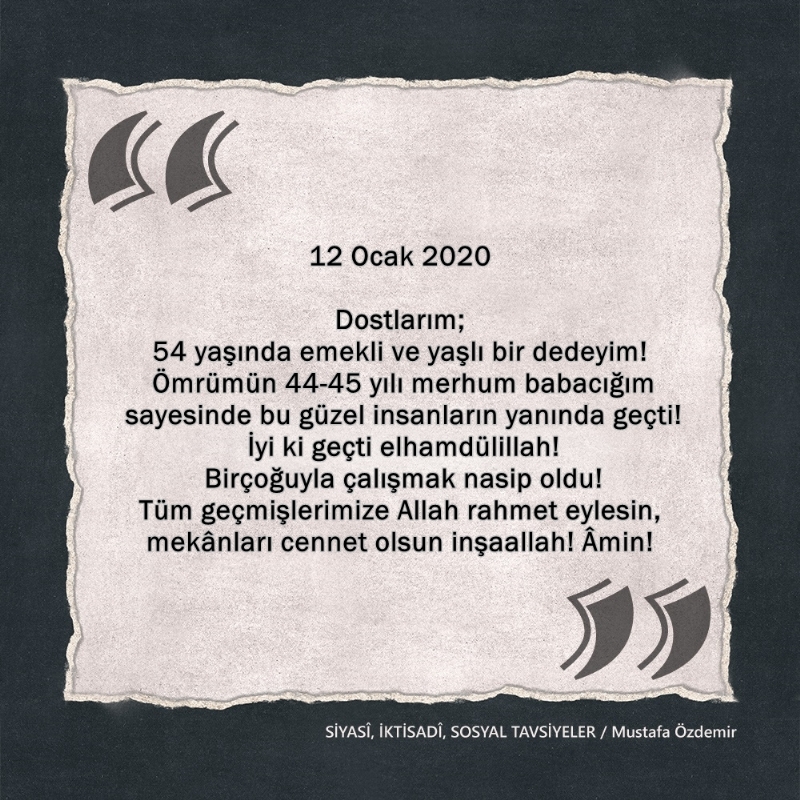 SİYASî, İKTİSADî VE SOSYAL TAVSİYELER...