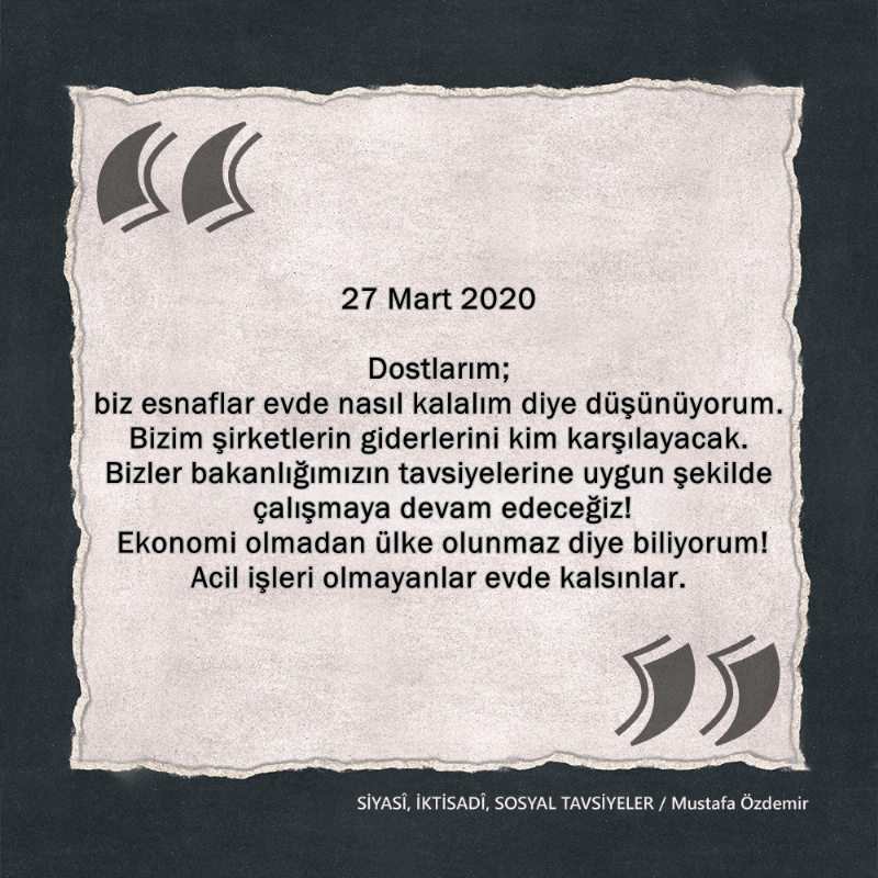 SİYASî, İKTİSADî VE SOSYAL TAVSİYELER...