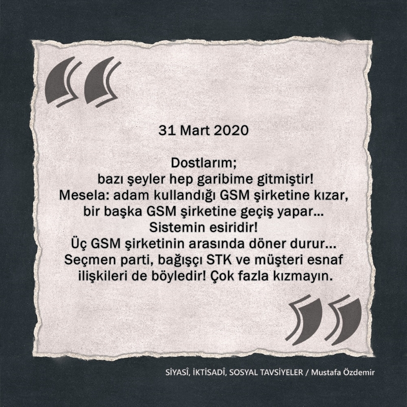 SİYASî, İKTİSADî VE SOSYAL TAVSİYELER...