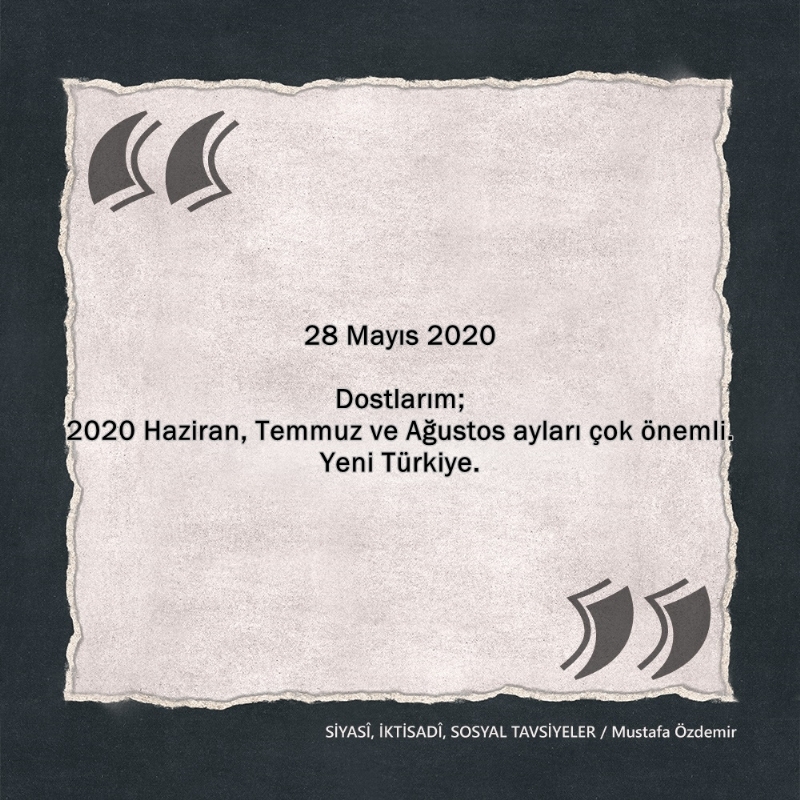SİYASî, İKTİSADî VE SOSYAL TAVSİYELER...