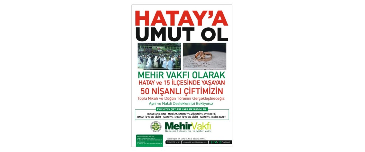 AYNİ VE NAKDİ DESTEKLERİNİZİ BEKLİYORUZ..