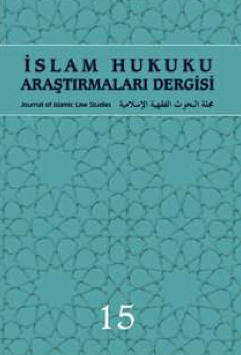 İSLAM HUKUKU ARAŞTIRMALARI DERGİSİ - 15. SAYI