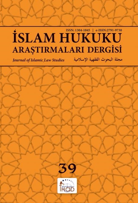 İSLAM HUKUKU ARAŞTIRMALARI DERGİSİ - 39. SAYI